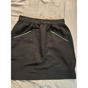 Walter Baker Pencil Black Bengaline Exposed Zipper Skirt-sz 6